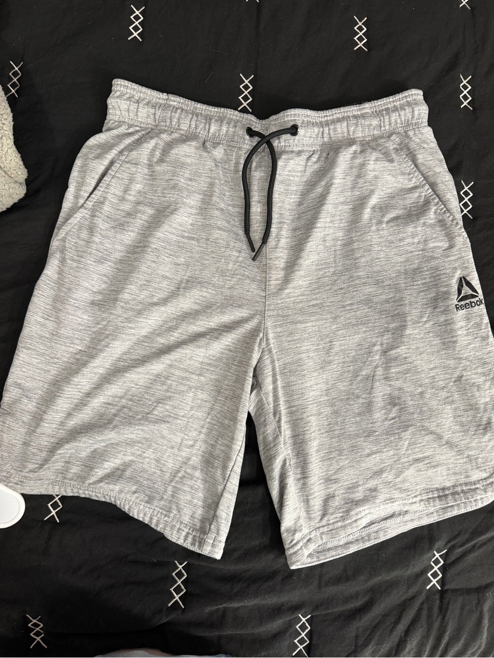 Reebok Light Gray Men’s Athletic Drawstring Shorts